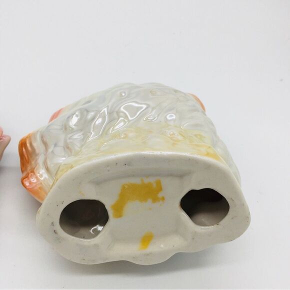 Vintage Pair Luster Dolphins Ceramic Iridescent Pearl Seashell Figurines - Picture 7 of 9